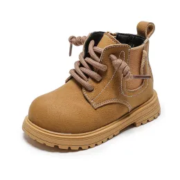 Outdoor 2022 Nouveau automne Baby Shoes Leather Style British Style Boots Boots Rubber Sole Fashion Fashion Fashion Toddler Girls Boots 1525