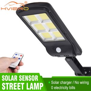 Outdoor 300 W Krachtige Afstandsbediening Led COB Solar Light Lamp PIR Bewegingssensor IP 65 Wall Street Waterdichte Lampen