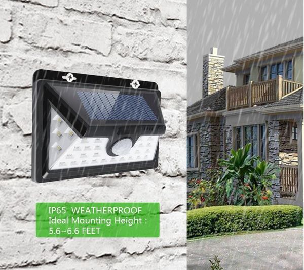 Al aire libre 34/66 LEDs Split Solar Powered Bombilla PIR Sensor de movimiento 3 modos Impermeable Separado Jardín Calle Lámpara de noche