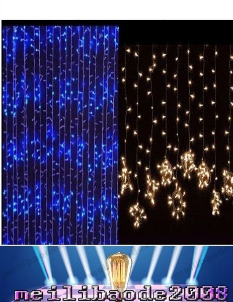 Extérieur 3M * 3M 300 Led Rideau Lumière Cordes Étanche Noël Fête De Mariage Festival Fond Décoration Flash Fée Chaîne MYY1661