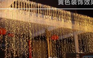 Outdoor 6m x 2m 384 LED-gordijn Icicle Fairy String Lights, met, 8 modi voor bruiloft Family Patio Gazon Decoratie Lichten