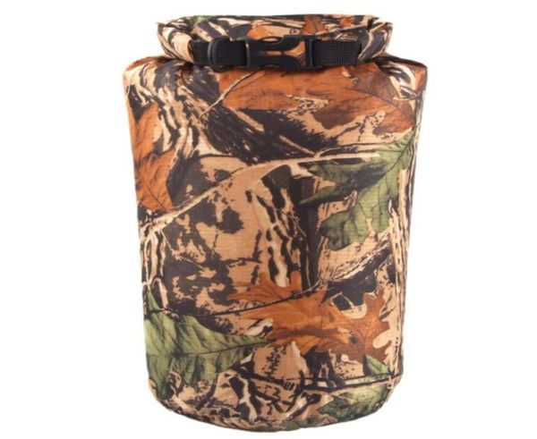 Bolsa de bolsa impermeable de camuflaje al aire libre 8L Bolsa seca para rafting en kayak de canoa Camping de senderismo5286704