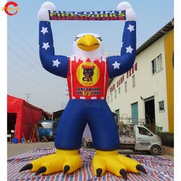 Activités de plein air 10mh (33 pieds) avec du souffle Giant Eagle Modèle gonflable Hawk Oiseau avec bannière de logo pour la publicité en plein air