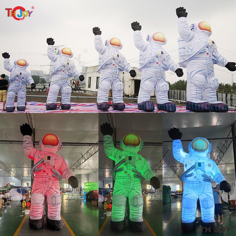 Actividades al aire libre 10 mH (33 pies) con soplador astronauta inflable gigante con luz LED Gran publicidad astronauta dibujos animados en venta