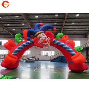 Outdoor activiteiten gratis verzending 10mWx4.5mH (33x15ft) met blower Clown hoofd opblaasbare boogpoort Circus Clown boog voor grondopening