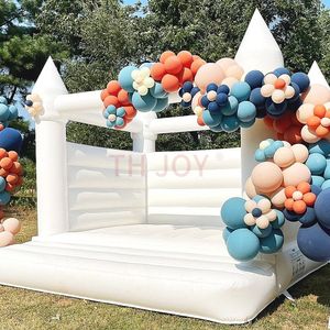 Activités de plein air 13x13ft 4x4m avec vendeur commercial Bouncer Bouncy Bouncy Castle White Jump House pour une fête d'anniversaire d'anniversaire