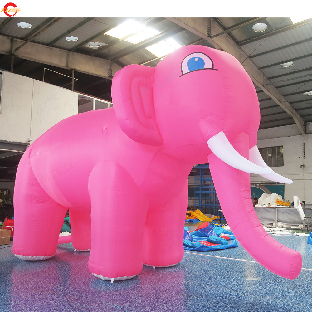 Buitenactiviteiten 2024 Nieuwe opblaasbare olifant Cartoon roze kleur opblaasbaar olifantenmodel voor advertenties voor evenementendecoratie