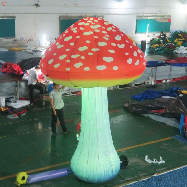 Actividades al aire libre 3m 10m modelo de hongo inflable gigante con iluminación led para publicidad