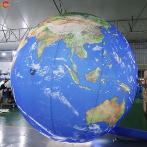 Activités de plein air 3M ballon de terre gonflable géant avec des lumières LED suspendues Planet LED gonflable Toys pour décoration