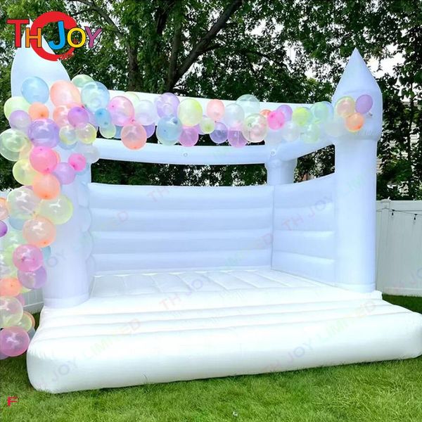 actividades al aire libre 4.5x4.5m (15x15ft) Castillo de rebote blanco Boda de salto inflable Saltador de casa inflable Adultos y niños Castillos de rebote de nuevo diseño para bodas Fiesta