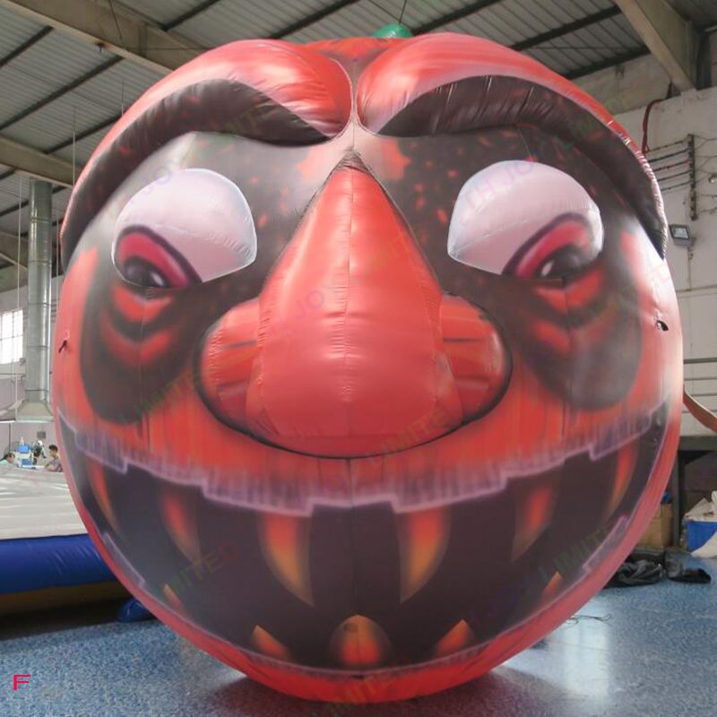 Activités de plein air Citrouille de décoration d'Halloween gonflable géante de 4 m 13 pieds de haut avec un visage effrayant