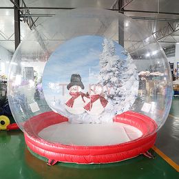 Activités de plein air 4 m de diamètre + 1,5 m de tunnel grand globe de neige de tente à bulles gonflable transparente avec tunnel ballon de Noël pour prendre des photos
