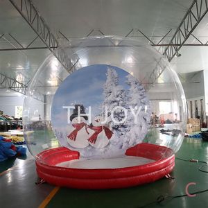 Activités de plein air 5m de long grand globe de neige gonflable transparent de tente de bulle de dôme avec la décoration de Noël de tunnel balloon235W