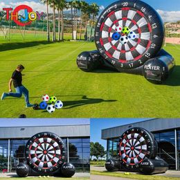 Activités de plein air 5 mH (16,5 pieds) avec 6 balles de football gonflables géantes, fléchettes pour enfants et adultes, jeu de fléchettes, jeux de sport de carnaval
