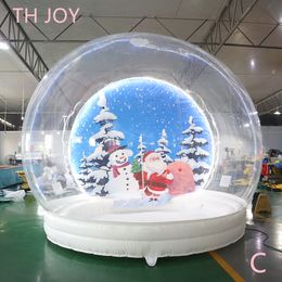 Actividades al aire libre, casa de burbujas inflable gigante de Navidad de 6m de largo, globo de nieve con túnel, globo navideño a la venta