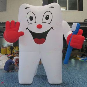 activités de plein air 6 mH (20 pieds) avec souffleur dent gonflable géante avec brosse à dents ballon dentaire blanc pour homme pour la promotion publicitaire du dentiste