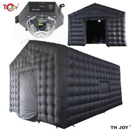 Outdoor Activiteiten Giant Custom Portable Black opblaasbare nachtclub Cube Party Bar Tent Disco Lighting Night Club voor feest trouwevenement met ventilator