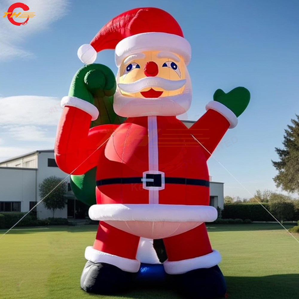 Outdoor Activities 8mH Oxford Material Giant Inflatable Santa Claus Christmas Old Father cartoon For Sale