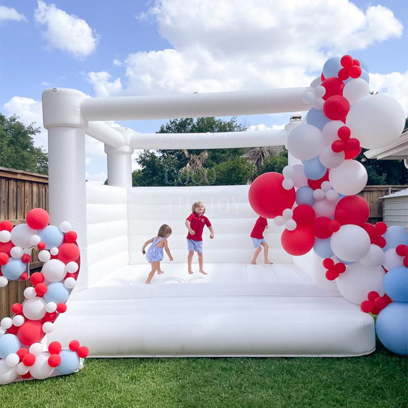 outdoor activities 8x8ft mini white/pink inflatable bouncy castle for brithday wedding party