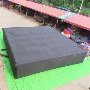 Actividades al aire libre 9x9x2m casa embrujada inflable gigante al aire libre laberinto inflable negro portátil juego de etiqueta láser con cubierta