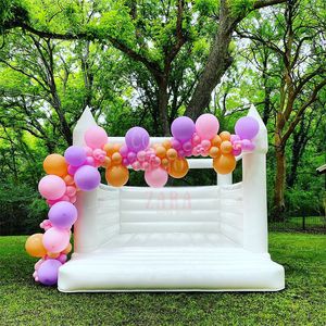 Activités de plein air Adultes et enfants maison gonflable gonflable 15x15ft-4.5x4,5m Blanc / Black Bounce House Jumping Castle001