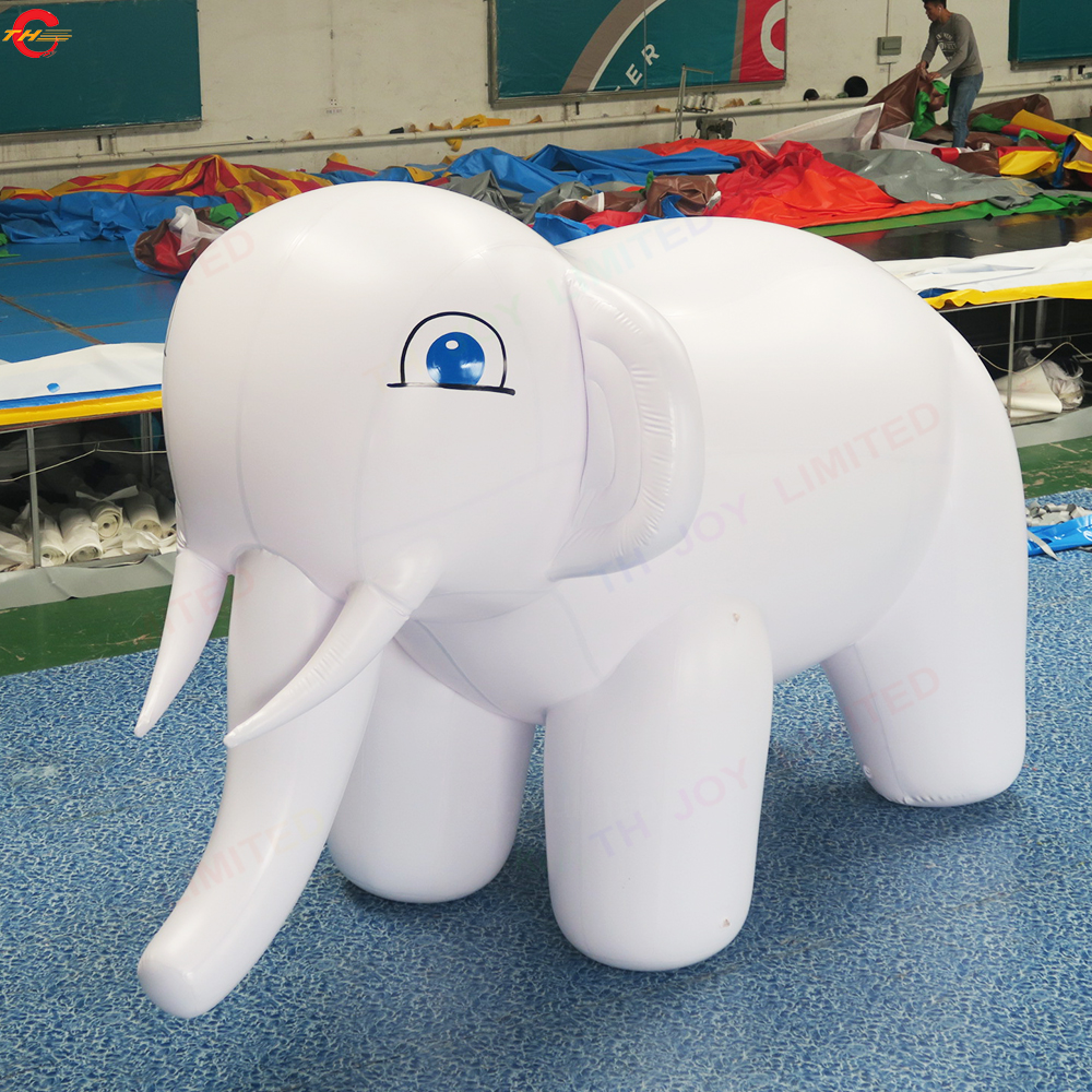 Atividades ao ar livre publicidade elefante inflável branco gigante inflável rosa elefante decorativo brinquedo da mascote dos desenhos animados para decoração