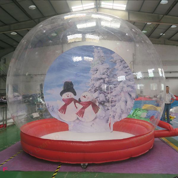 Activités de plein air Boule à neige gonflable géante de Noël Tente à dôme à bulles avec souffleur 2M / 3M / 4M Fond remplaçable Boule à neige humaine Boule transparente