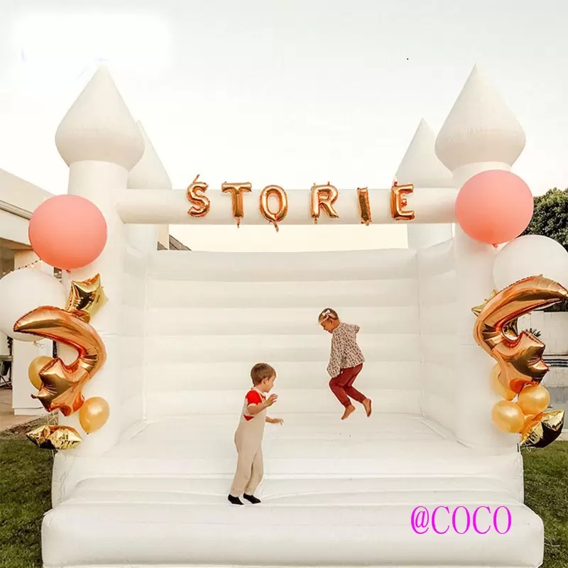 outdoor activities Commercial adults kids inflatable white wedding bouncy castle birthday anniversary party bouncer house