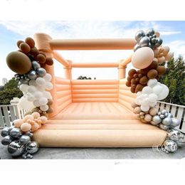 Outdoor Activiteiten Commerciële Moonwalk Wit opblaasbare uitsmijter Jumping Bouncy Castle Pastel Blue Pink Wedding Bounce House