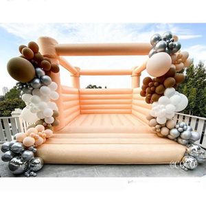 Activités de plein air Moonwalk White Bouncer gonflable Bouncy Château Bouncy Pastel Blue Pink Wedding Bounce House For Party1