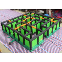 Outdoor activiteiten aangepast 10mLx10mWx2mH (33x33x6.5ft) gigantische opblaasbare doolhof lasergame spel labyrint puzzel veld