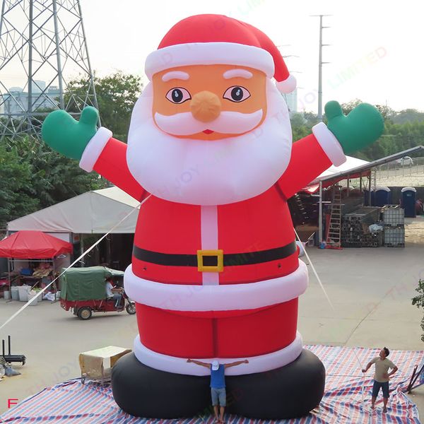 Activités de plein air Personnage de Noël personnalisé Gonflable Père Noël 12mH (40 pieds) Avec ventilateur Ballon géant soufflé à l'air modèle Père Noël à vendre
