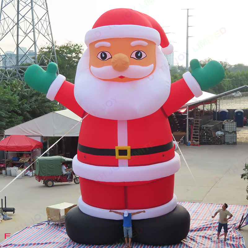 Activités de plein air personnages personnalisés de Noël gonflables nofty Santa Claus 12m Ballon de modèle de santa soufflé à l'air géant à vendre