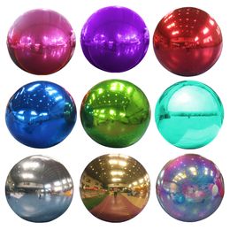 Actividades al aire libre Bola de espejo inflable plateable gigante deslumbrante para decoración de la fiesta de discoteca 50 cm 100 cm Esferas de espejo inflable globos