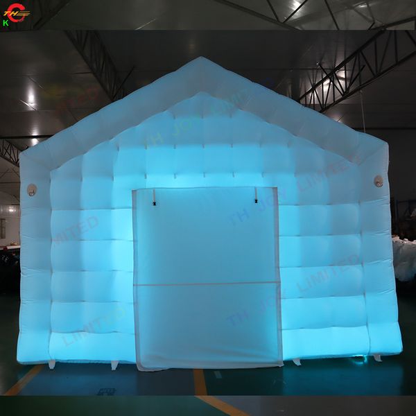 Activités de plein air Bateau aérien gratuit Tente gonflable de discothèque personnalisée Tente de lumière disco Tente de bar de cube de partie Tente de boîte de nuit gonflable avec machine à brouillard