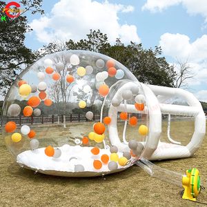 Outdoor-activiteiten Gratis luchtverzending Mooie opblaasbare bubbeltent Heldere bubbelkoepel voor bruiloftscamping met blazer
