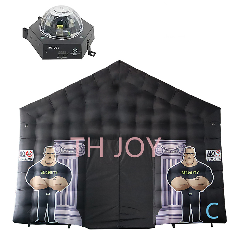 outdoor activities Large Black Disco Inflatable Club Wedding Tent Event Room Big Mobile Portable Nightclub Party Cube with Light
