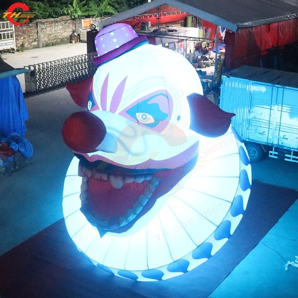 Actividades al aire libre iluminación LED cabeza de payaso inflable para evento de Halloween cabeza de fantasma sangriento venta directa de fábrica