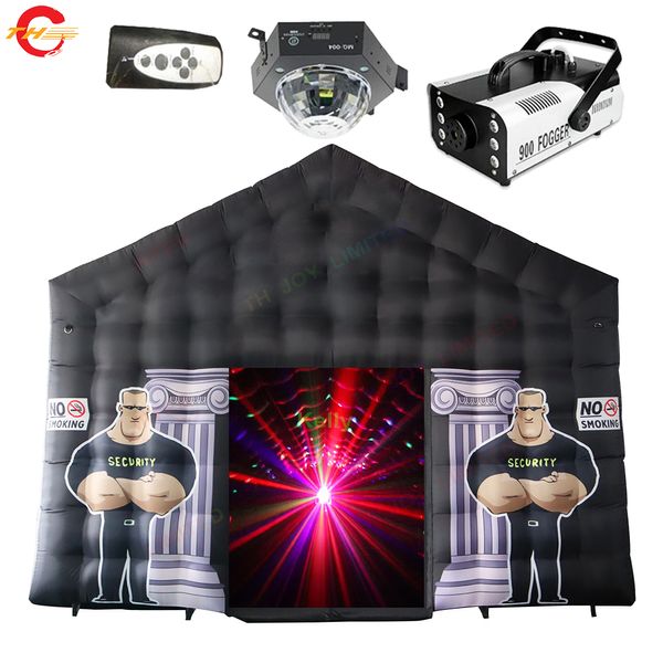 Actividades al aire libre móvil portátil comercial negro LED discoteca iluminación club nocturno carpa inflable cubo fiesta carpa para la venta