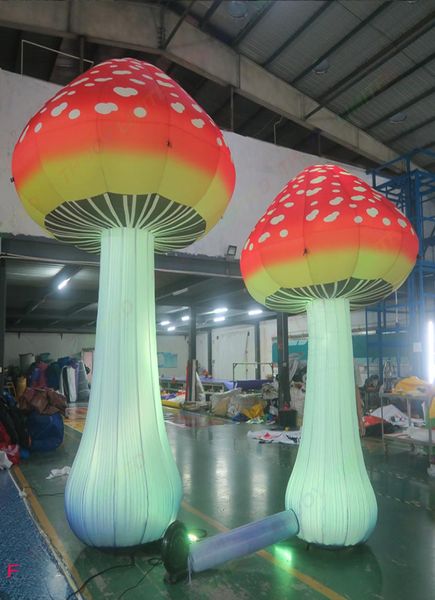 Actividades al aire libre Decoración de hongos para eventos de fiesta Giñón inflable con luz LED4621292