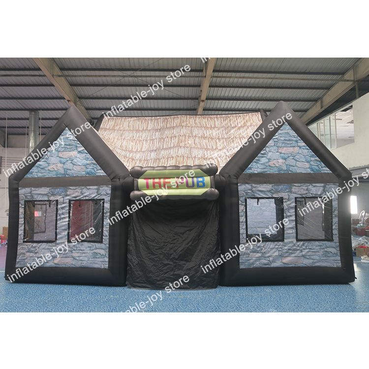 Переносной воздушный бар для активного отдыха на продажу, большая уличная палатка размером 10x5x5 м высотой (33x16,5x16,5 футов) для вечеринок, надувной паб с воздуходувкой