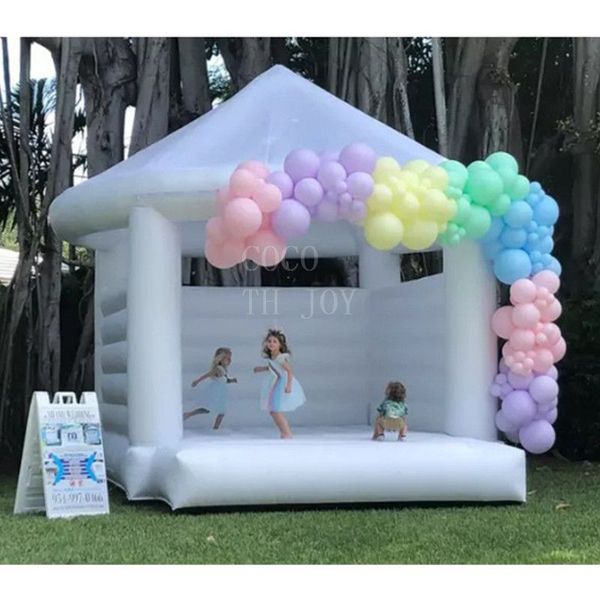 Actividades al aire libre Boaver de boda inflable White 4.5mlx4.5mwx3.5mh (15x15x11.5ft) Fiesta Lucesidad Caslte Aniversario House en venta