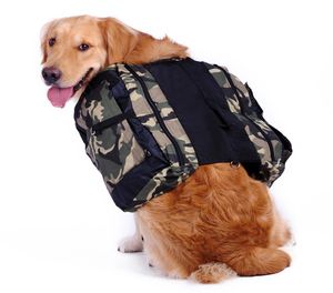 Toile réglable en plein air camouflage chien sac à dos sac coffre sac à selle