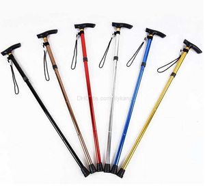 Cane pliable métallique réglable extérieure Ultra-léger réglable Télescopique Portable Aluminium Randonnée Randonnée Sticking Pole de randonnée 4 SECTION