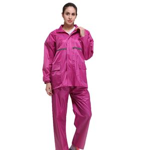 Outdoor volwassen wandelen regenjas mannen en vrouwen mode semi transparante matte Eva regenkleding waterdichte poncho regenjas - Rose rood