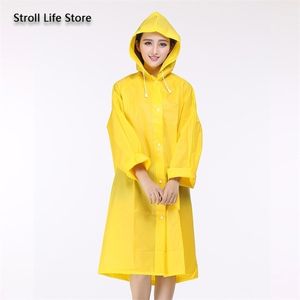 Raincoat adulte extérieur femmes jaune costume en plastique translucide pluie poncho clair manteau de pluie imperméable Gabardina Mujer Rain Gear 201202