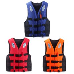 Buiten Volwassene Zwem reddingsvest Verstelbaar drijfvermogen Survival Suite Polyester Kinderen Vest met Whistle 240425