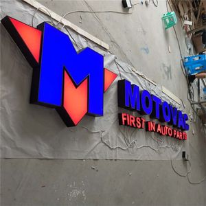 Letrero de letra Led 3D personalizado, iluminación frontal impermeable para exteriores, letras de canal acrílicas, letrero de tienda iluminado con cara