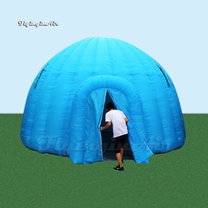 Outdoor Reclame Opblaasbare Dome Tent 6m / 8m / 10m Blue Igloo Air Blow Up Yurt for Wedding and Party Events