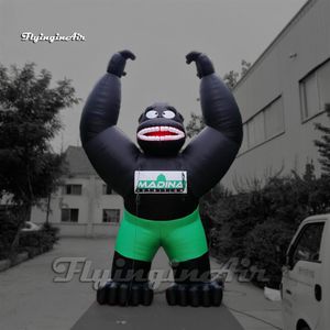 Outdoor reclame opblaasbare gorilla 6m cartoon dierlijke mascotte model chimpansee blazen zwarte aap voor parkevenement